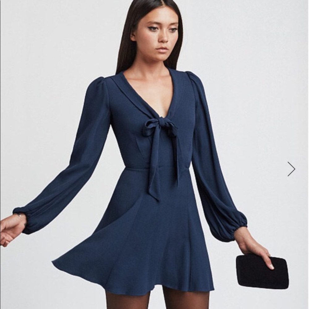 Reformation Rosetta Tie Front Dress